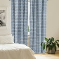 thumbnail image 2 of Ambesonne Ethnic Curtains, Striped Hippie Tile, Pair of 28"x84", Navy Blue and Cream, 2 of 5