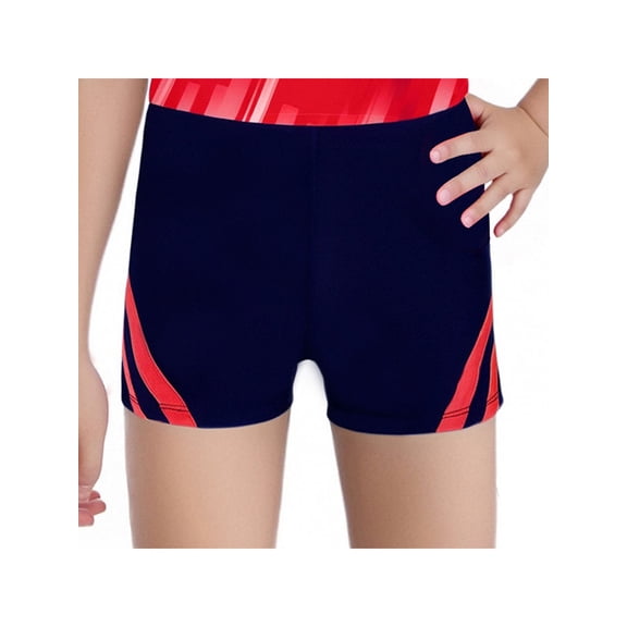 Hansber Kids Boys Girls Biker Shorts for Gymnastics Tumbling Volleyball Cheer Ballet Dance Practice Workout Red 8