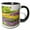 Black/White, variant on 3drose, Usa, Washington, Sequim. Lavender and Trees., 11oz Two-tone Black Mug