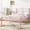 Pink, variant on VECELO Twin Size Bed Frame with Headboard, Metal Platform Bed Frame, Strong Metal Slats Support, Mattress Foundation No Box Spring Needed, Gold