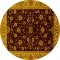 thumbnail image 1 of Ahgly Company Indoor Round Abstract Yellow Modern Area Rugs, 8' Round, 1 of 4