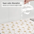 thumbnail image 5 of Honeii Gold Snowflake Stripes Print Kitchen Drying Mat Coffee Bar Mat Hide Stain Coffee Maker Mat for Countertops Coffee Pot Dish Drying Mat, 5 of 7