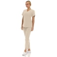 thumbnail image 3 of Saint Scrubs Women’s Premium 9-Pocket Scrub Set – Modern Fit Soft V-Neck Top & Tapered Straight-Leg Medical Scrub Pants, Khaki, 2X, 3 of 4