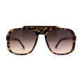 thumbnail image 3 of Mens Khan Lion Emblem Flat Top Racer Plastic Sunglasses Tortoise Brown, 3 of 4