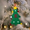 thumbnail image 3 of Sylvtty Christmas Tree Pendant Ornament with Lanyard 26 Letter Design Felt Fabric Holiday Xmas Tree Hanging Decoration, 3 of 7