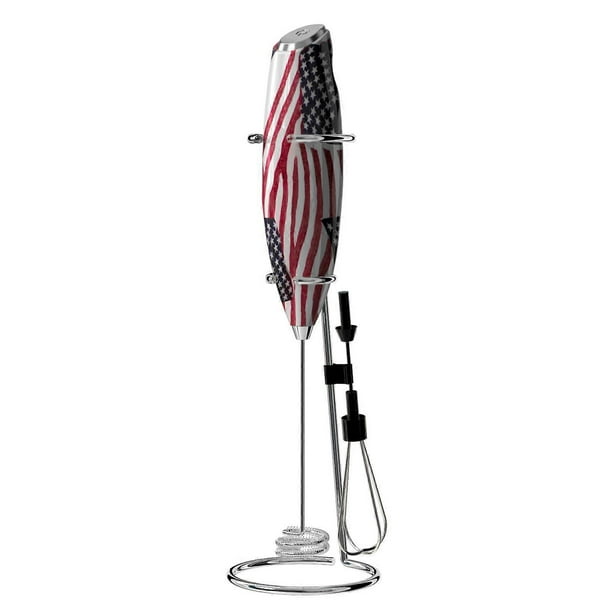 Milk Frother Handheld With Stand Portable Matcha Whisk Drink Mixer Stainless Steel Electric Kitchen Foamer