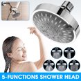 thumbnail image 1 of Pommeau de Douche Rond Haute Pression 4 Pouces 5 Modes Réglables, 1 of 7
