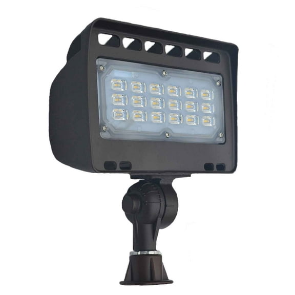 Westgate LF4 Flood Lights- 12V LED Wash Lights-Bronze Finish Integrated LED Light-Non-dimmable - 5 Year Warranty (30W, 3000K Warm White)