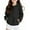 Black, variant on Girls Hooded Sweatshirt Kids Zip Up Jacket Warm Pullover with Straight Sleeves Casual Outerwear for Teen,Fall Clothes,Size:13-14 Years