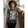 thumbnail image 3 of Full of Christmas Spirit Funny Skeleton Holiday Season Shirt for Women Womens Tshirt, S, Charcoal, 3 of 6