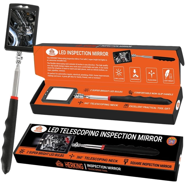 Espejo telescópico de inspección Stocking Stuffers HERKING con LED