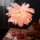 thumbnail image 5 of Lámpara de mesa de plumas con control remoto, luz USB, apliques de tocador para porche, decoración, iluminación Rosa, 5 of 9
