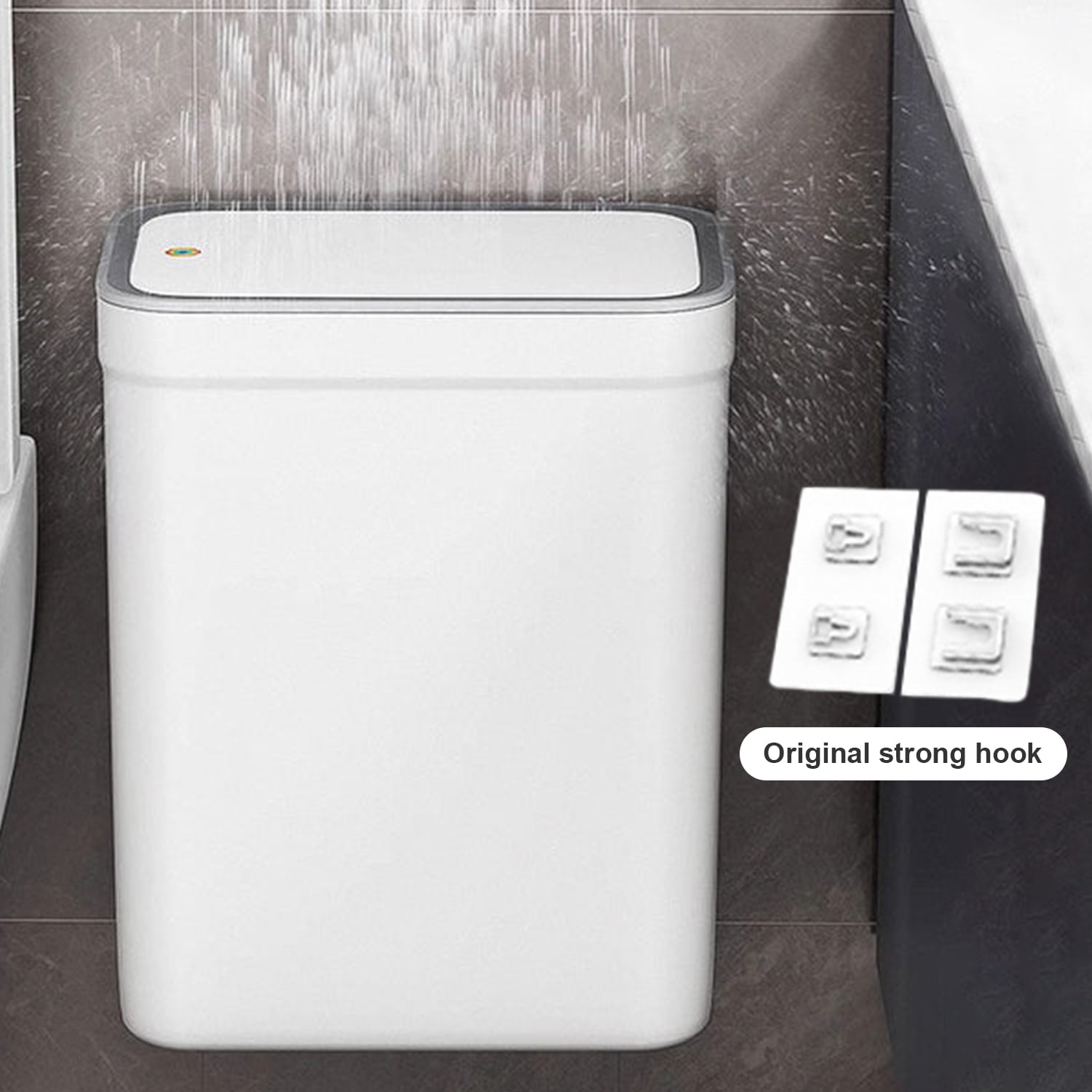Joybos 2 Pack Bathroom Trash Can with Lid, 3.6Gal + 2.4Gal Garbage Can with Pop-Up Lid, Small Trash Can Dog Proof, Slim Trash Bin Waste Basket for Toilet, Office, Bedroom, Living Room, Kitchen