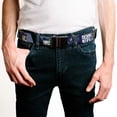 thumbnail image 2 of Adjustable Belt, Clamp Buckle, Cut-to-Fit, Cowboy Bebop Spike Vicious and Faye Pose and Logo Blue Yellow, 2 of 3