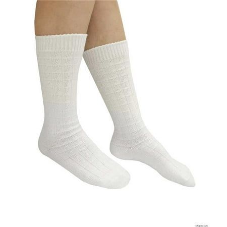 Silverts 191800103 Lightweight Stretch Socks for Swollen Feet & Ankles - White, Large - Pack of