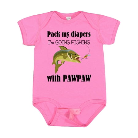 

Inktastic Pack My Diapers I m Going Fishing with Pawpaw Gift Baby Boy or Baby Girl Bodysuit