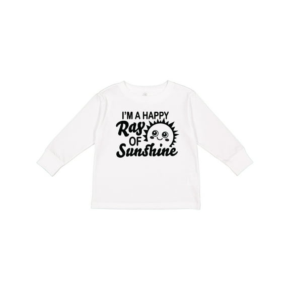 Inktastic Im a Happy Ray of Sunshine with Happy Sun Boys or Girls Long Sleeve Toddler T-Shirt