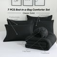thumbnail image 3 of 7 Pieces Comforter Set With Sheets, Bed In A Bag All Season Bedding Sets With Comforter, Pillow Shams, Flat Sheet, Fitted Sheet And Pillowcases, Black King Size, 3 of 8