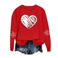thumbnail image 2 of Itsame Valentine's Heart Sweatshirt Womens Long Sleeve T-Shirts Loose Crew Neck Tops Red Size XL, 2 of 7