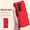 thumbnail image 2 of TECH CIRCLE for Samsung Galaxy Z Fold 6 Wallet Case with S Pen Holder,  Premium Leather Magnetic Clasp Kickstand Crossbody Lanyard Wrist Strip Shockproof Stylish Protective Cover,Red, 2 of 8