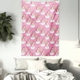 thumbnail image 3 of Nursery Tapestry, Cute Unicorns Standing on Clouds with Rainbows and Stars on a Pink Skyline, Wall Hanging for Bedroom Living Room Dorm Decor, 40W X 60L Inches, Pink Yellow White, by Ambesonne, 3 of 5
