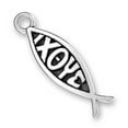 thumbnail image 1 of Sterling Silver 18" Unisex 1.5mm Box Chain Ixoye Christian Ichthus Fish Symbol Pendant Necklace, 1 of 2