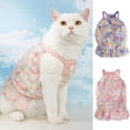 thumbnail image 2 of Floral Hem Pet Skirt Sling - Colorful Pet Vest - Sleeveless Clothes for Outdoor Activities, 2 of 8