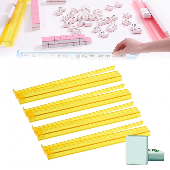 BESTSKY 18.5IN Mahjong Racks with Pushers 3 In 1 Functional Design - Acrylic Transparent Mahjong Accessories - Suitable For Party