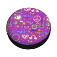 thumbnail image 3 of Balery Peace Love And Dove Flower Powertire Cover Waterproof Dust-Proof, Universal Spare Wheel Tire Cover For Trailer, Rv, Suv Truck And Vehicle Camper Accessories-14 Inch, 3 of 9