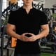 thumbnail image 1 of pstuiky camisetas de hombre, Camisa informal de manga corta con botones y cuello vuelto de color liso para hombre camisas casuales para hombre l, 1 of 4