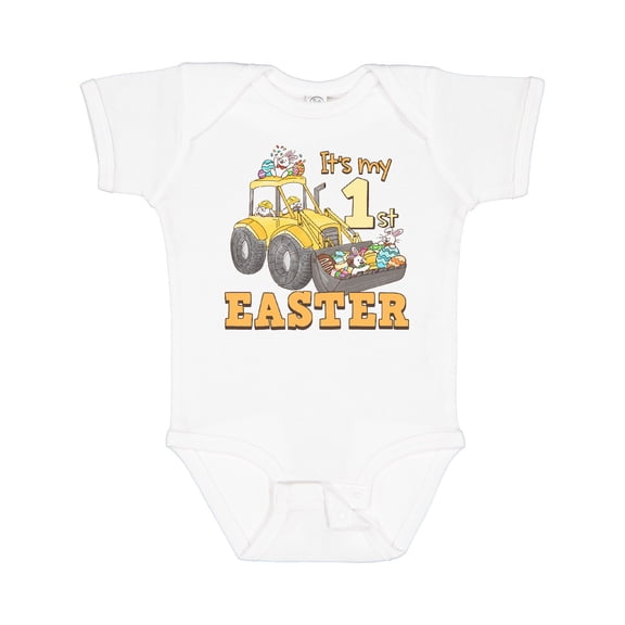 Inktastic It's My 1st Easter Construction Bunnies Boys or Girls Baby Bodysuit