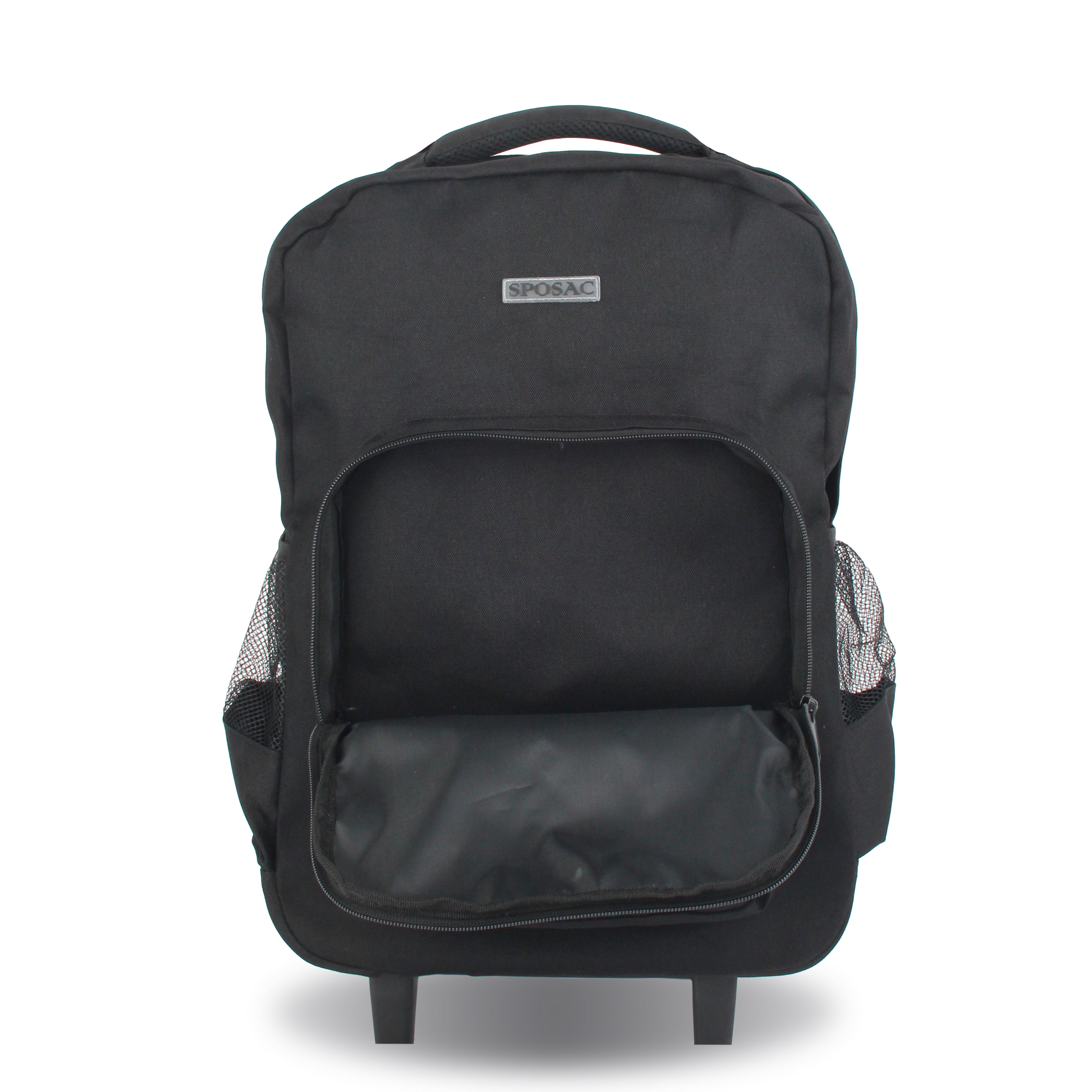 SPOSAC 19" Unisex Rolling Backpack, Black