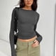 thumbnail image 4 of Camiseta tipo túnica ajustada,Camisa de cuello redondo para mujer Camiseta informal ajustada para mujer Camiseta de color puro para mujer Eleva tu experiencia, 4 of 7