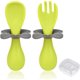 thumbnail image 1 of Cuchara y tenedor para bebé 2 piezas ergonómicos autoalimentación verde CHAO, 1 of 4