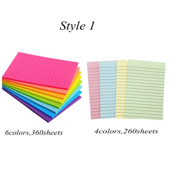 zrova Lined Sticky Notes 4x6 in, Self‑Stick Note Pads, Strong Adhesive 45 Sheets Per Pad for Home Office