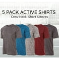 thumbnail image 2 of Boys Active T-Shirt - Quick-Dry Athletic Workout Training Stretch Crew Neck Short Sleeve Top 5 Pack, 2 of 7