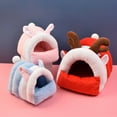 thumbnail image 2 of Hamster Bed House, Soft Skin Friendly Plush Winter Warm Cute Rabbit Deer Ear Cage Nest for Young Guinea Pig Degu Drawl Hedgehog Hamster Ferrets Rats Hedgehogs Chinchilla, 2 of 8