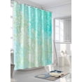 thumbnail image 3 of Fsddascl Aqua Green Shower Curtain Set - Extra Long 72" x 96" Washable Bathtub Curtain with 12 Hooks, Watercolor Colorful Ombre Abstract Floral Art Waterproof Fabric Shower Curtains for Bathroom, 3 of 6