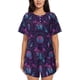 thumbnail image 1 of Fotbe Purple Dreamcatcher1 Conjunto de Pijama Estampado para Mujer, 2 Piezas, Ropa de Dormir con Camiseta de Manga Corta y Shorts Suaves-XX-Large, 1 of 6