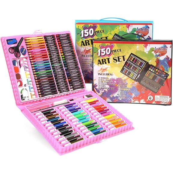 HTSQYL Art Supplies, 150 Pieces Drawing Set Art Kits for Kids, Includes Crayons, Pastels, Colored Pencils, Arts and Crafts Gifts Case for Kids Girls Boys Teens Beginners