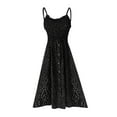 thumbnail image 5 of Sngxgn Women Full Slip Under Dresses Sleeveless Adjustable Spaghetti Strap Dress(Black,S), 5 of 7