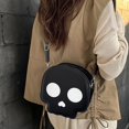 thumbnail image 6 of Caixia Cute Skull Purse with Heart Nose Detail, Round Compact , Adjustable Shoulder Strap, Smooth PU Finish, for Women, Seasonal Carry, Black, 6 of 8