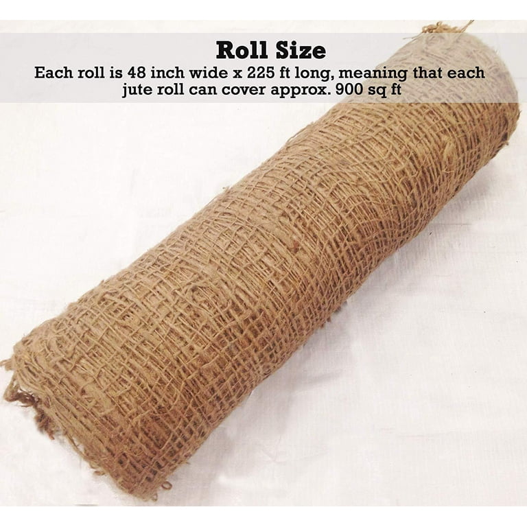 Jute Erosion Control Matting - Erosion Control Matting Blanket - Jute Mesh Blanket - Jute Netting Installation for Erosion Control - 4 ft Width x 225