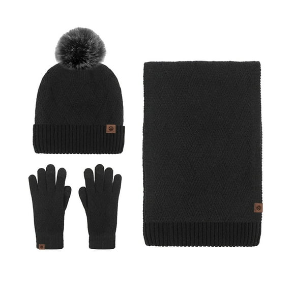 hat scarf and glove set women winter hats 3 piece neck warmer and gloves