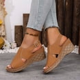 thumbnail image 2 of Plus Size Women Fashion Open Toe Sandals Block Heel Stylish Openwork Design Comfortable Thick Sole Versatile Fish Mouth Sandals, 2 of 8