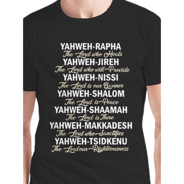 Men's Inspirational Quotes T-Shirt Casual Round Neck, Short Sleeve, Breathable Fabric, Regular Fit, Summer Tee, Black with Golden Scripture Print