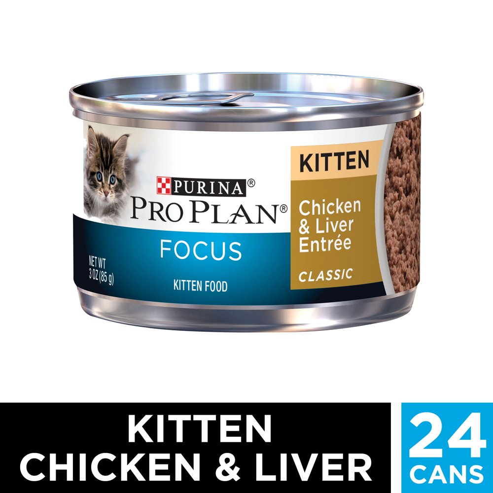 (24 Pack) Purina Pro Plan Pate Wet Kitten Food, FOCUS Chicken & Liver