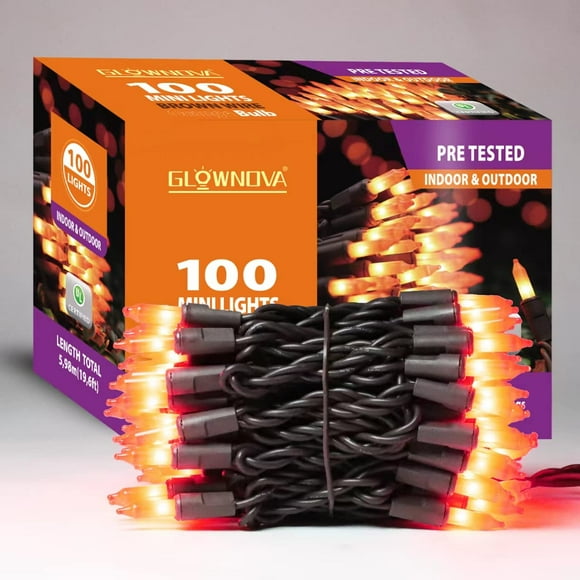 Cadena de luces GLOWNOVA 100 minibombillas incandescentes para Halloween