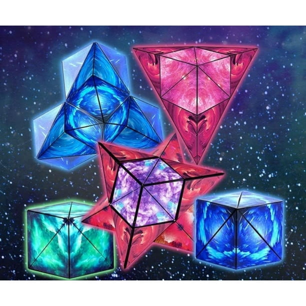 Cubo antiestrés de 3 piezas (rojo, azul, morado), juguetes antiestrés para adultos y niños, cubo mágico, rompecabezas para el estrés y la ansiedad, antidepresión, cubo antiestrés para niños y adultos