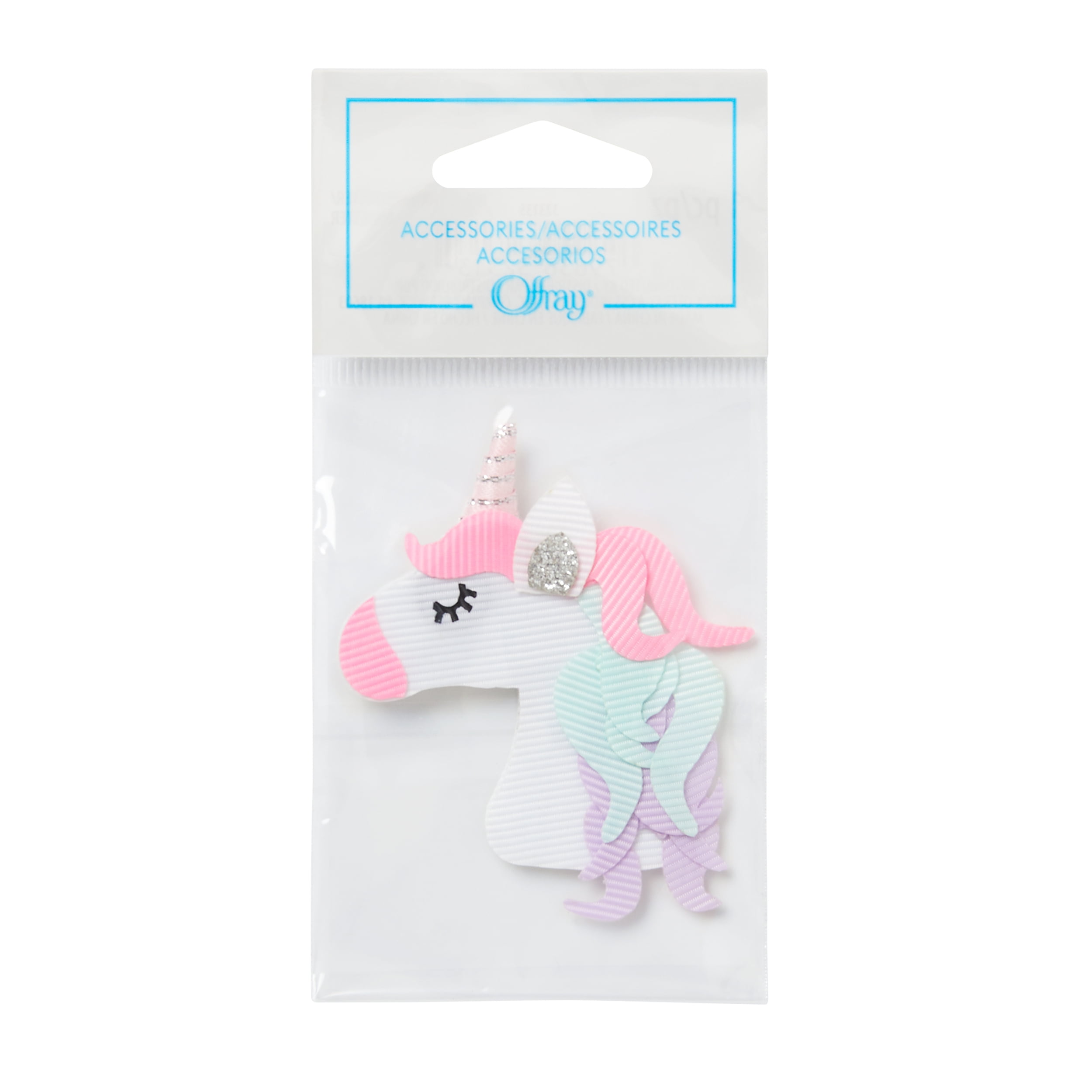 Offray Accessories, White 2 7/16 inch Ribbon Unicorn Sculpture will make a great addition to your sewing essentials, 1 Each